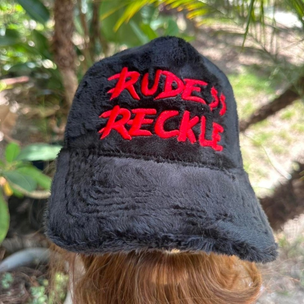 Black and red Rude Boy Reckle baseball hat